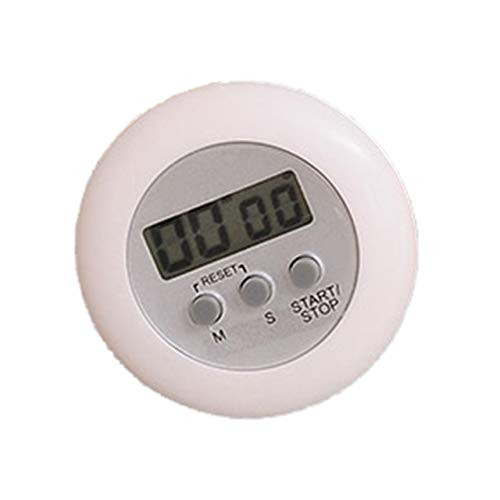 Timer ZQ Round Magnetic Digital Countdown Timer Alarm Stand Kitchen Timer Cooking Alarm Clock(White) (Color : White)