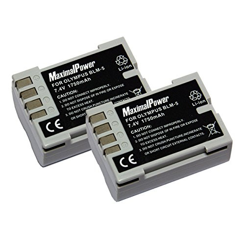 MaximalPower DB OLY BLM-5 x 2 Olympus PS-BLM5 E-1 E-3 E-30 E-300 E-330 Battery (Black)