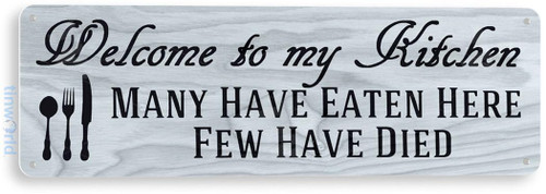 Tinworld Tin Sign Welcome to My Kitchen Rustic Kitchen Cottage Farm Metal Sign Decor A676