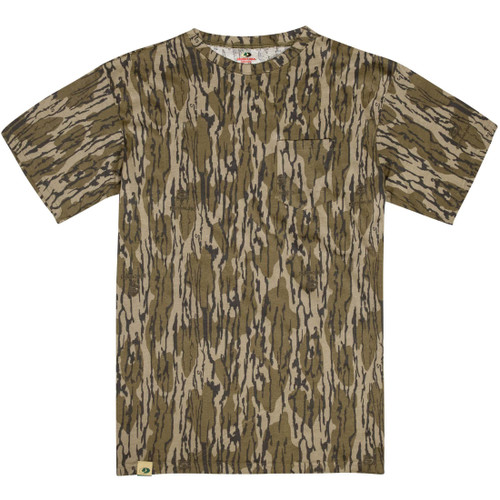 Mossy Oak Men's Standard Camo Hunting Shirt Short Sleeve Cotton, Original Bottomland, Large Mossy Oak Men's Standard Camo Hunting Shirt Short Sleeve Cotton, Original Bottomland, Large