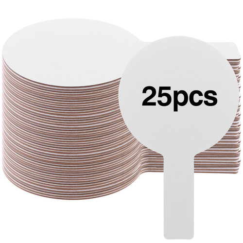 25 Pieces Dry Erase Answer Paddles Handheld Double Sided Paddles Mini White Boards Small White Board Dry Erase Signs Auction Paddles for Students Classroom Voting Games (25)