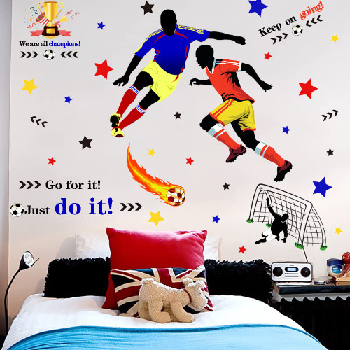 YXY LLC Soccer Football Wall Decals Stickers for Boys Room, Football Soccer Player Wall Stickers Decors for Boys Room Bedroom YXY LLC Soccer Football Wall Decals Stickers for Boys Room, Football Soccer Player Wall Stickers Decors for Boys Room Bedroom