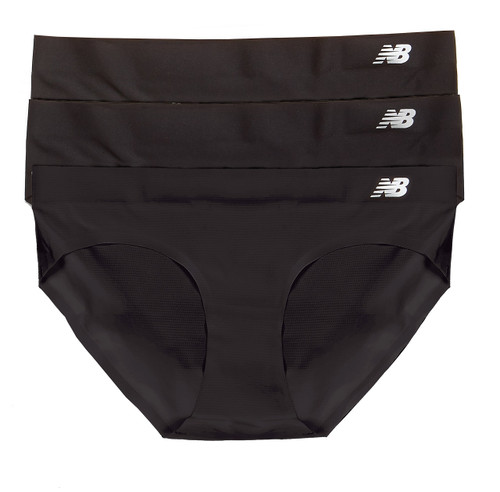 New Balance Women's Breathe Hipster Panties (3 Pack), Black, Small