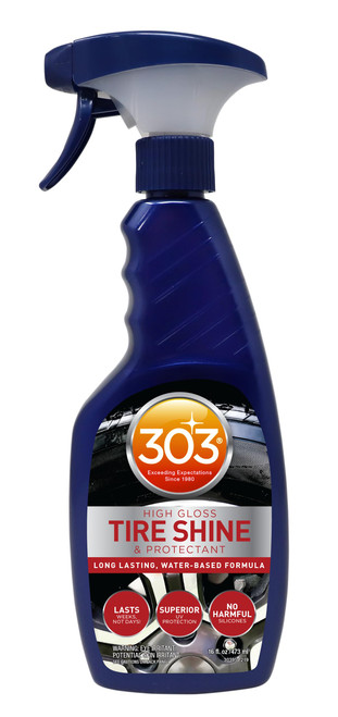 303 Products High Gloss Tire Shine And Protectant - Long Lasting, Water Based Formula - Lasts For Weeks - No Harmful Silicones - Lasts Weeks Not Days, 16 fl. oz. (30395CSR) Packaging May Vary 303 Products High Gloss Tire Shine And Protectant - Long Lasting, Water Based Formula - Lasts For Weeks - No Harmful Silicones - Lasts Weeks Not Days, 16 fl. oz. (30395CSR) Packaging May Vary