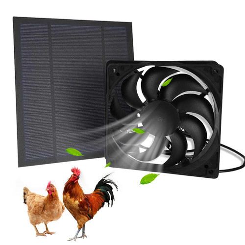 Portable Fan, Solar Panel Fan 2Pcs Solar Fan Greenhouse Waterproof Solar Powered Panel with Exhaust Fan Mini Ventilator for Home Attic, Outside, Shed, Chicken Coop