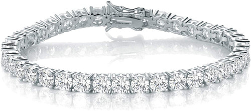 GMESME 18K White Gold Plated 4.0 Round Cubic Zirconia Classic Tennis Bracelet 7 Inch GMESME 18K White Gold Plated 4.0 Round Cubic Zirconia Classic Tennis Bracelet 7 Inch