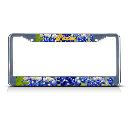 Fastasticdeals Texas Blue Bonnet Texas Flower License Plate Frame Tag Holder Cover