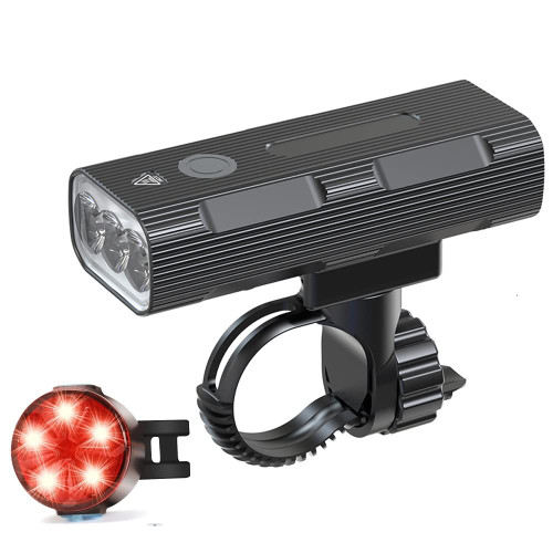 Bright Bike Lights, 4000 Lumen Bicycle Light, Rechargeable Cycling Bike Light Front and Back with Taillight, Waterproof Bicycle Headlight Flashlight for Night Riding