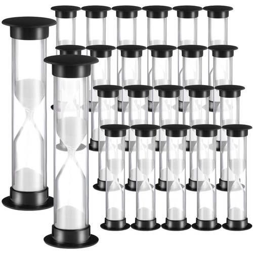 24 Pcs 30s Sand Timer Kids Timer 30s Timer for Classroom Acrylic Covered Hourglass Clock Toothbrush Sand Timer for School
