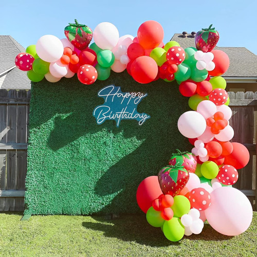 Strawberry Birthday Party Decorations 131pcs Strawberry Balloons Garland Arch Kit for Baby Shower and Girls Berry First Theme Birthday Party Decoration Strawberry Birthday Party Decorations 131pcs Strawberry Balloons Garland Arch Kit for Baby Shower and Girls Berry First Theme Birthday Party Decoration