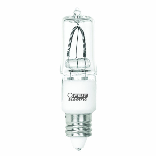 Feit Electric BPQ75/CL/MC 75 Watt T4 Mini Candelabra Base 120 Volt Halogen, Clear, 1 Per Card