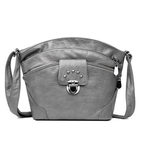 LassZone Women Multi-Pocket Crossbody Shoulder Bag Ladies Handbags Soft PU Leather Messenger Bag with Adjustable Strap