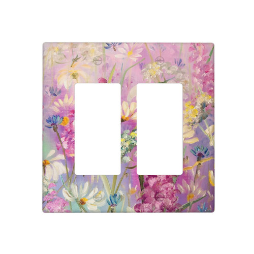 Pink Flower Decorative Light Switch Cover Wall Plates Outlet Covers Home Decor 2 Gang Double Rocker Receptacle Room Kitchen Bedroom Bathroom Standard Size Pink Flower Decorative Light Switch Cover Wall Plates Outlet Covers Home Decor 2 Gang Double Rocker Receptacle Room Kitchen Bedroom Bathroom Standard Size