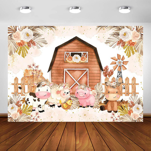 Avezano Farm Backdrop Rustic Farm Theme Birthday Baby Shower Party Decorations for Kids Boho Barn Farm Animals Boho Floral Photography Background (7x5ft) Avezano Farm Backdrop Rustic Farm Theme Birthday Baby Shower Party Decorations for Kids Boho Barn Farm Animals Boho Floral Photography Background (7x5ft)