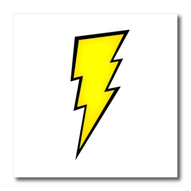 3dRose ht_159585_2 Vintage Lightening Bolt Iron on Heat Transfer Paper for White Material, 6 by 6-Inch