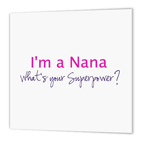 3dRose ht_193747_1 Im a Nana. Whats Your Superpower Hot Pink Funny Gift for Grandma Iron on Heat Transfer, 8 by 8-Inch, for White Material