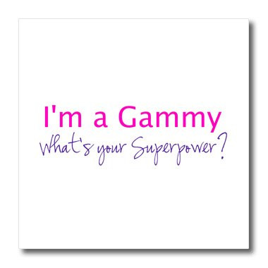 3dRose ht_193730_1 I'm A Gammy Whats Your Superpower Hot Pink Funny Gift for Grandma Iron on Heat Transfer, 8 by 8", for White Material