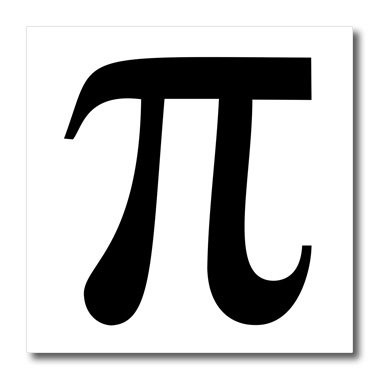 3dRose ht_108356_2 Pi Symbol Iron on Heat Transfer for White Material, 6 by 6-Inch, Black