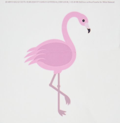 3dRose ht_128188_1 Flamingo Cartoon Pink Flamingo Iron on Heat Transfer for White Material, 8 by 8-Inch