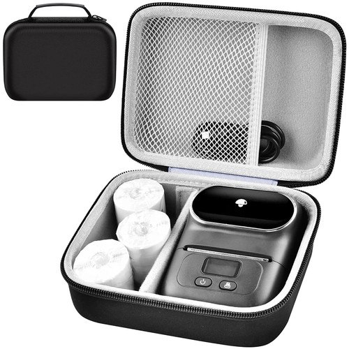 Case Compatible with Phomemo M110 Label Maker - Portable Mini Bluetooth Thermal Label Maker Carrying Storage Bag for Printer Labels, USB Cable and Accessories Black (Box Only)