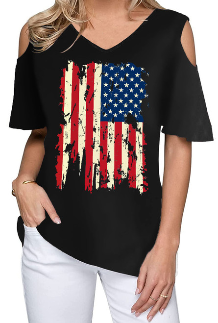 American Flag Shirts Women Patriotic T-Shirt 4th of July Tee Stars Stripes V Neck Short Sleeve Tops American Flag Shirts Women Patriotic T-Shirt 4th of July Tee Stars Stripes V Neck Short Sleeve Tops