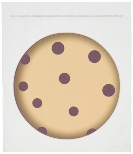 3dRose ht_43214_2 Large Chocolate Chip Cookie Cartoon-Iron on Heat Transfer for White Material, 6 by 6-Inch