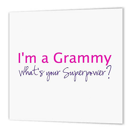 3dRose Im a Grammy Whats Your Superpower Pink Funny Gift for Grandma Iron on Heat Transfer for White Material, 8 by 8"