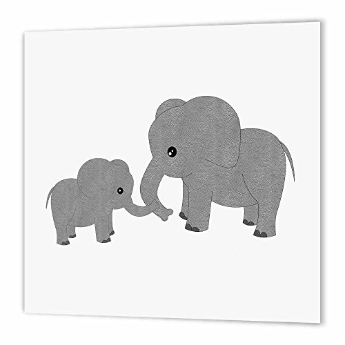 3dRose ht_195248_2 Mom & Baby Elephant Iron on Heat Transfer, 6 by 6", for White Material