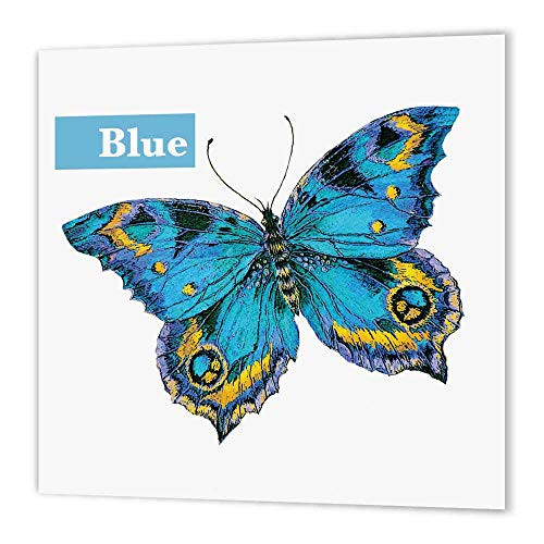 3dRose ht_200543_2 Butterfly Blue, Vintage Butterfly Iron on Heat Transfer Paper for White Material, 6 by 6"