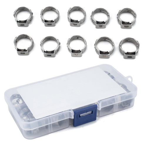 ERINGOGO 50pcs stainless steel hose clamps hose clamps stainless steel stainless hose clamps fuel injection line clamps Pipe Clamp Tools Worm-Drive Clamp Hose Clamps Single Ear Hose Clip