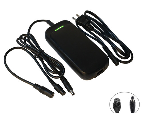 Xietongpo 42V 2A Hoverboard Charger 2 Plugs for 36V Lithium Battery with 2.1mm DC 1 Prong and 8mm 3 Prong Connector,Power Fast Adapter Charger Replacement Compatible with 36V E-Scooter Ebike