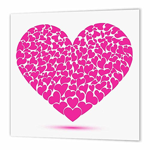 3dRose ht_101577_1 Large Pink Heart Made of Smaller Hearts-Iron on Heat Transfer for Material, 8 by 8-Inch, White