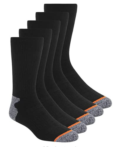 5-Pairs Men's Weatherproof Vintage Outdoor Wool Blend Crew Calf Socks (Black)