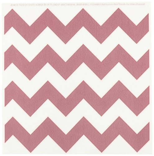 3dRose ht_149892_1 Chevron Pattern Iron on Heat Transfer, 8 by 8-Inch, Red/White