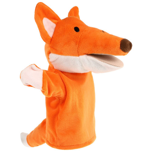 NUOBESTY Animal Hand Puppet Cartoon Fox Animal Plush Hand Puppet Fox Hand Puppet with Open Movable Mouth Open Mouth Plush Hand Puppet for Story Telling