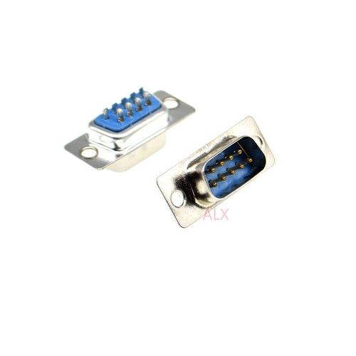 10PCS DB9 Male PCB Mount Serial Port Connector Solder Type D-Sub RS232 COM CONNECTORS 9pin Plug 9p Adapter for PCB