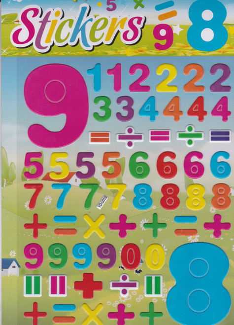 3D Numbers Letters Sign - COLORFUL - Sticker sticker set character height: 25 mm - 1 Sheet dimensions 25 cm x 20 cm