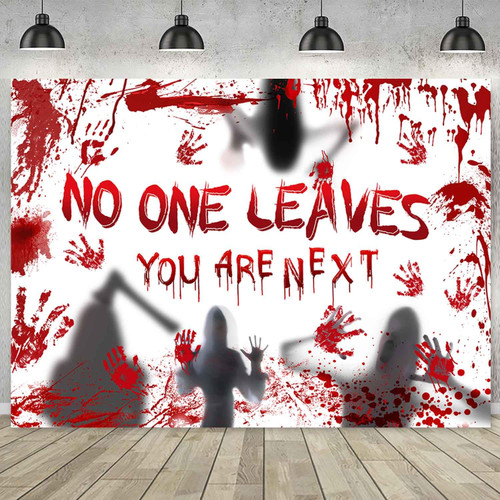 Sensfun Halloween Blood Backdrop Scary Bloody Handprint Zombie Theme Party Murder Crime Horror Photography Background for Halloween Vampire Party Decorations Children Portrait Photoshoot Props 7x5ft