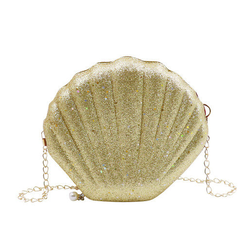 BOLLEY JOSS Glitter Seashell Crossbody Purse Mini Cellphone Shoulder Bag Holder Box Shell Chain Clutch Handbag