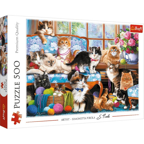 TREFL 500 Piece Jigsaw Puzzle, Cat Family, Animal Puzzle, Sweet Kittens, Simonetta Pirola, Adult Puzzle, Trefl 37425 TREFL 500 Piece Jigsaw Puzzle, Cat Family, Animal Puzzle, Sweet Kittens, Simonetta Pirola, Adult Puzzle, Trefl 37425