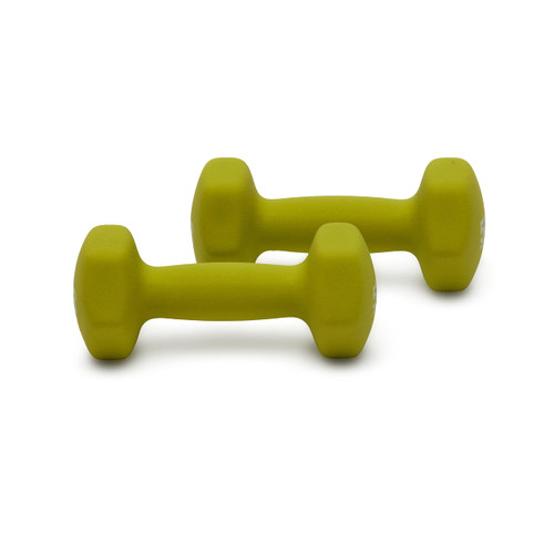 Amazon Basics Neoprene Coated Dumbbell Hand Weight Set, 5-Pound , Set of 2, 2.27 Kilograms, Green