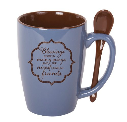 James Lawrence Blessings come in many ways Nicest as Friends God Spoon Mug 15 oz
