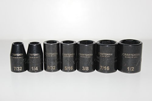 Craftsman 6 Point 1/4-Inch Drive SAE Standard Easy to Read Impact Socket Set, 7-Piece
