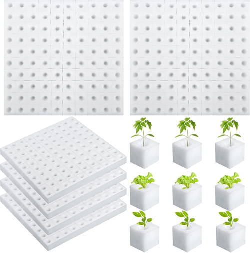 XIDAJIE 600 Pcs Hydroponic Sponges Planting Gardening Tool Soilless Cultivation Seedling Sponges Cultivation Sponge Greenhouse for Small Bud Growth & Grow Seedlings White