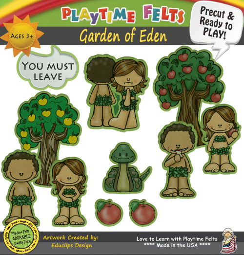 Garden of Eden Felt Story Set | 10 PRECUT & Ready to Play Colorful & DURABLE Felt Pieces for Toddlers, Preschool & Kindergarten | REUSABLE Felt Board Stories