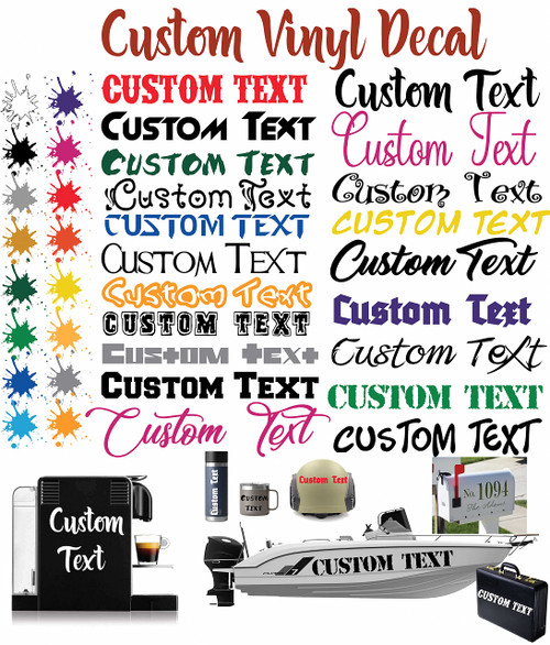 Personalized Design Your Own Name - Custom Vinyl Decal- Vinyl Lettering for Car, Walls, Window, Windshield Computers, Hydroflask Text Name Letters Graphics Sticker - Custom Text Font Name Decal