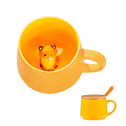 BigNoseDeer Orange Cute Coffee Mug with Lid And Spoon Fox Kawaii Coffee Cups Ceramic Cute Cups Tea Cups Cute Stuff Christmas Mugs Birthday Gifts For Women 12oz (Fox) BigNoseDeer Orange Cute Coffee Mug with Lid And Spoon Fox Kawaii Coffee Cups Ceramic Cute Cups Tea Cups Cute Stuff Christmas Mugs Birthday Gifts For Women 12oz (Fox)