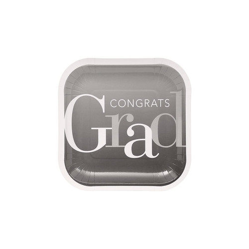 Fun Express Graduation Elevated Party Square Paper Dessert Plates - 25 Ct.