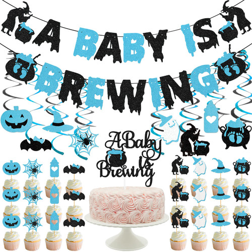 Halloween Baby Shower Party Decorations Boy Blue and Black Glitter A Baby Is Brewing Banner A Baby is Brewing Baby Shower Decorations Baby Brewing Halloween Shower Decorations Halloween Baby Shower Party Decorations Boy Blue and Black Glitter A Baby Is Brewing Banner A Baby is Brewing Baby Shower Decorations Baby Brewing Halloween Shower Decorations