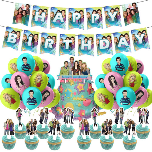 iCarly Birthday Party Decoration, Include Birthday Banner, Cake Topper, Latex Balloons, for iCarly TV Show Theme Kids Birthday Party Supplies